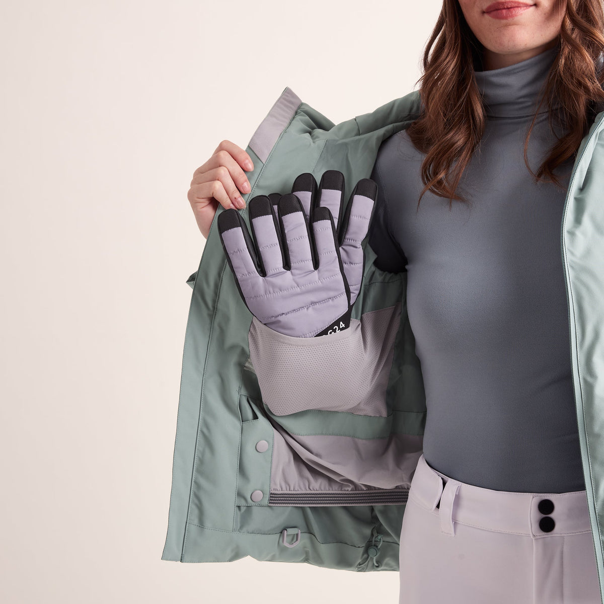 Orelle Womens Insulated Ski Jacket - Mist Grey - Image 15