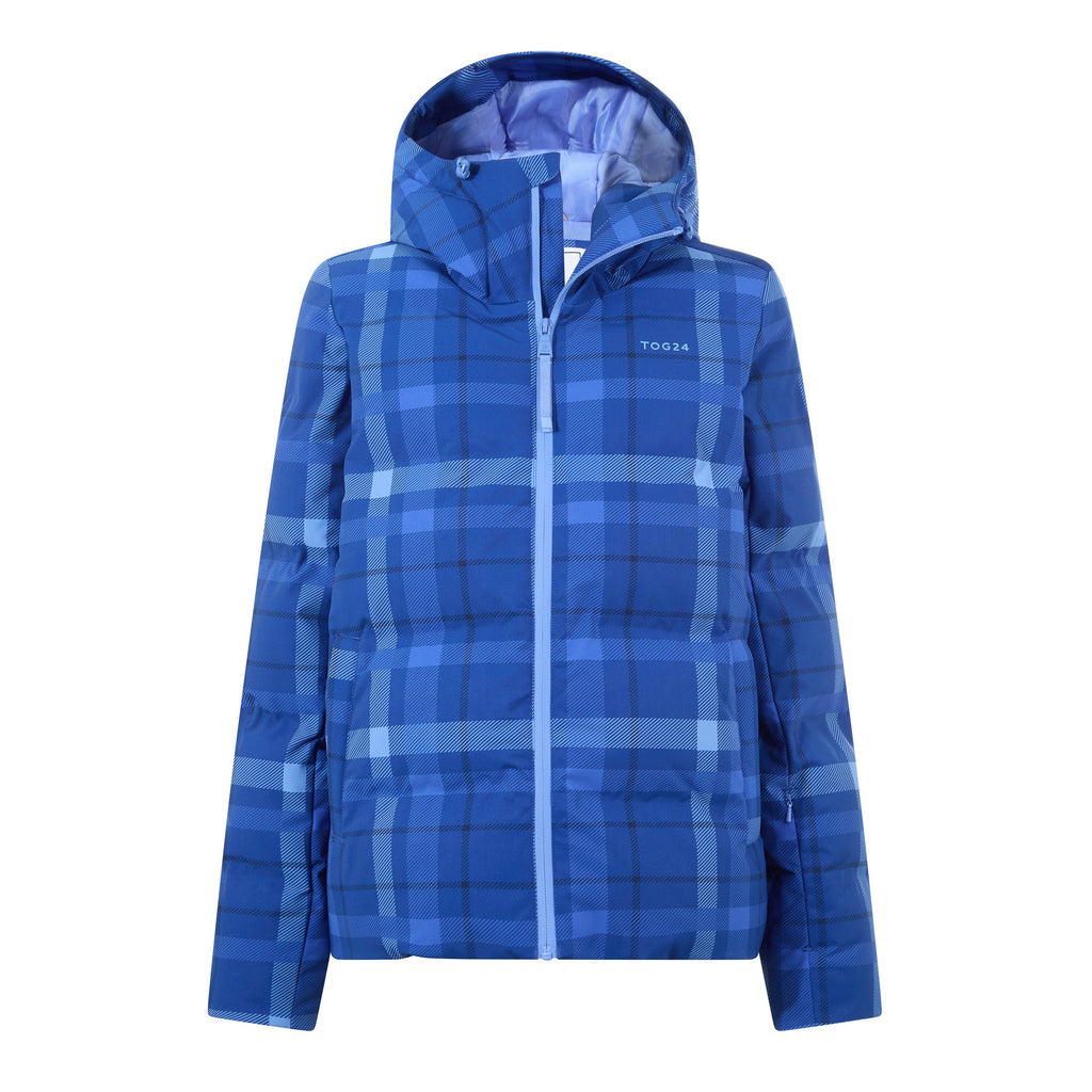 Orelle Womens Insulated Ski Jacket - Cobalt Blue Check - Image 19