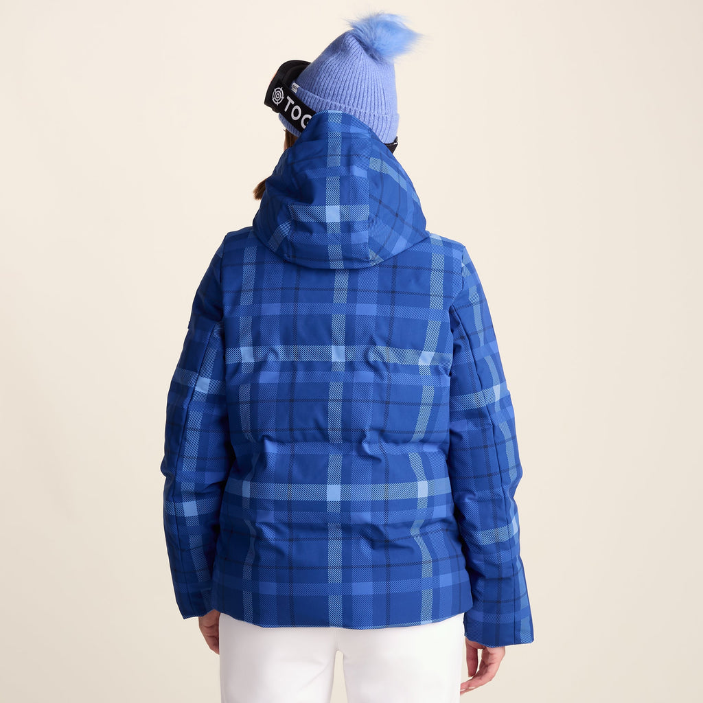 Orelle Womens Insulated Ski Jacket - Cobalt Blue Check - Image 3
