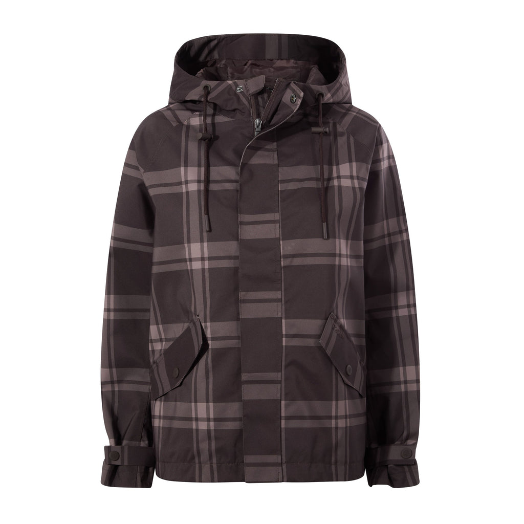 Ortega Womens Checked Waterproof Coat - Chocolate Brown - Image 10