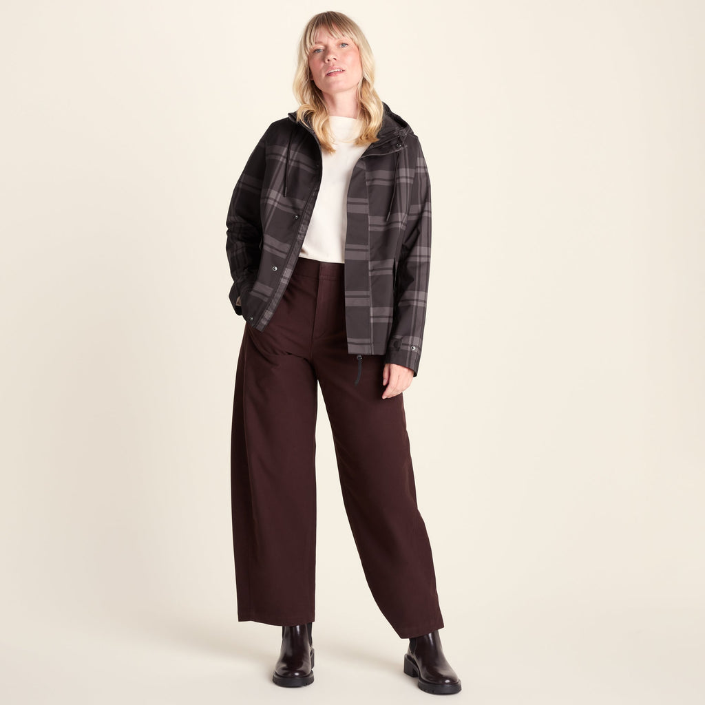 Ortega Womens Checked Waterproof Coat - Chocolate Brown - Image 3