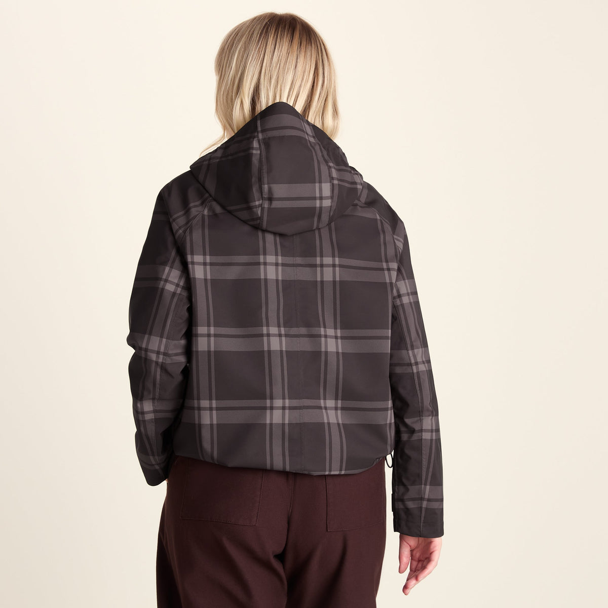 Ortega Womens Checked Waterproof Coat - Chocolate Brown - Image 4