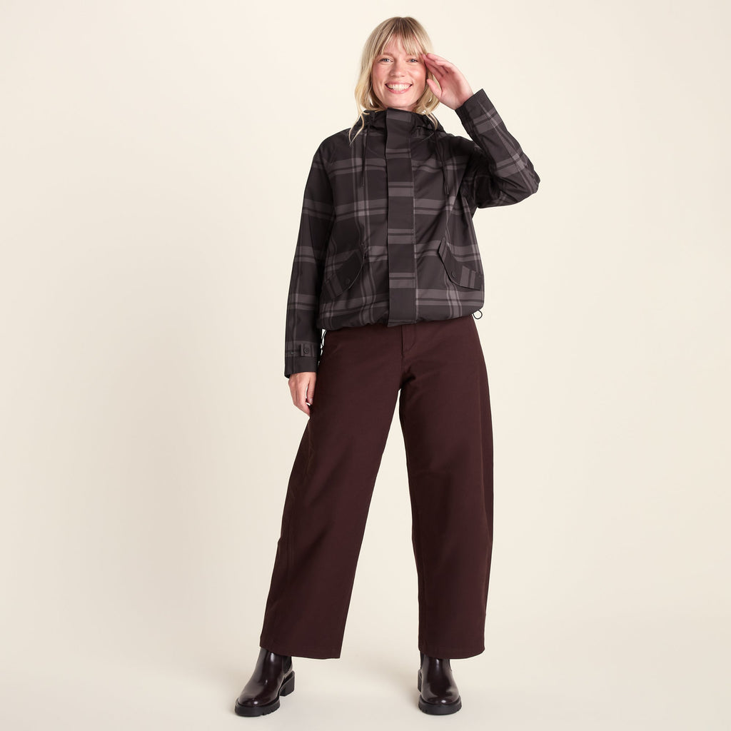 Ortega Womens Checked Waterproof Coat - Chocolate Brown - Image 7