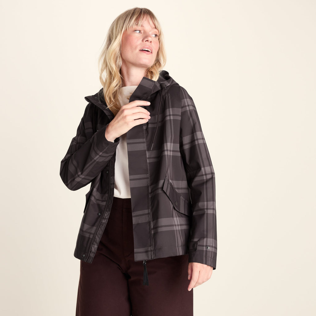 Ortega Womens Checked Waterproof Coat - Chocolate Brown - Image 9