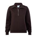Paloma Womens Supersoft Zip Neck Sweatshirt - Chocolate Brown - Image 6