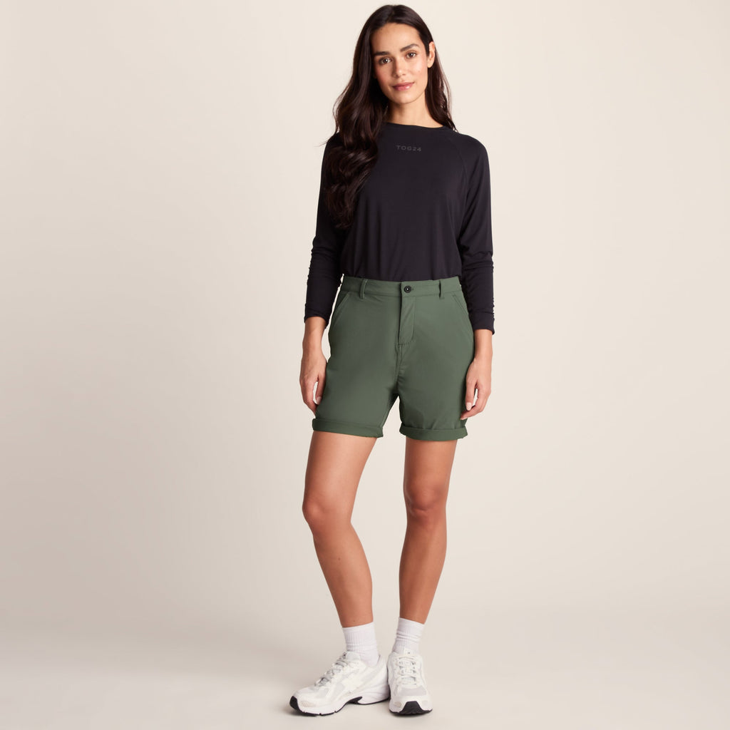 Path Womens Performance Shorts - Faded Khaki - Image 2