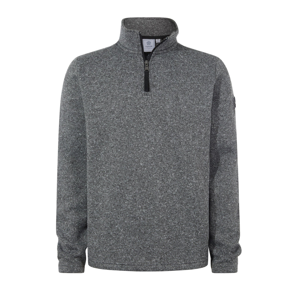 Pearson Mens Knitlook Quarter Zip Fleece - Dark Grey Marl - Image 8