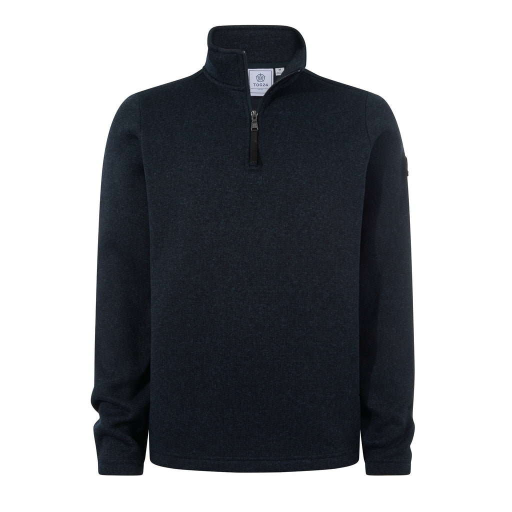 Pearson Mens Knitlook Quarter Zip Fleece - Dark Indigo Marl - Image 7