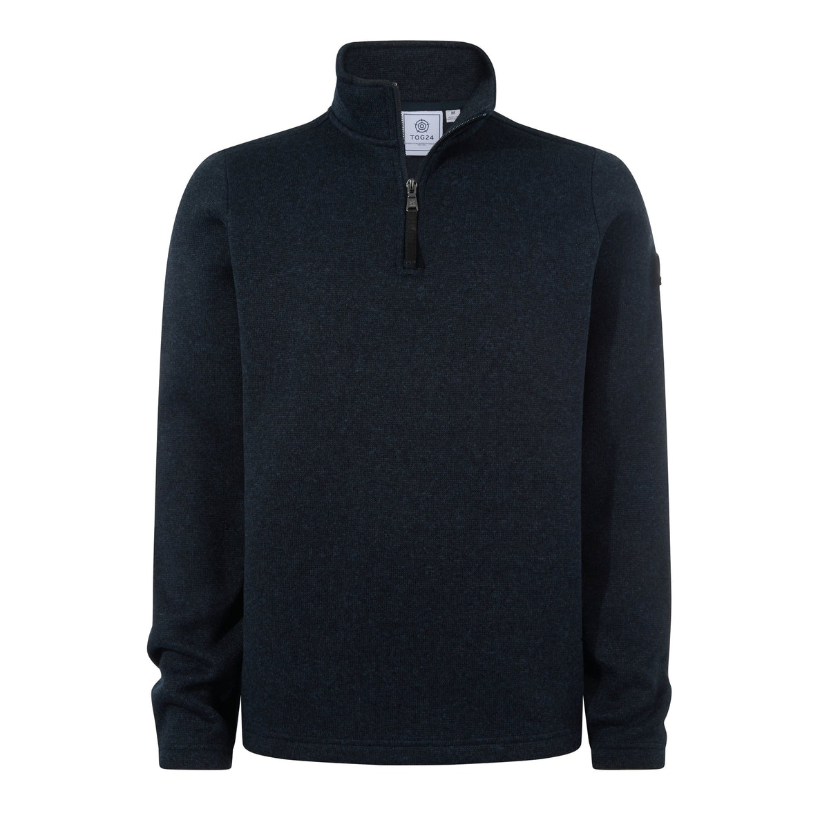 Pearson Mens Knitlook Quarter Zip Fleece - Dark Indigo Marl - Image 7