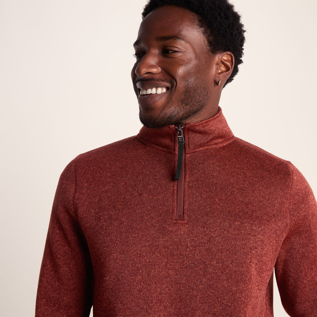 Pearson Mens Knitlook Quarter Zip Fleece - Clay Marl - Image 7