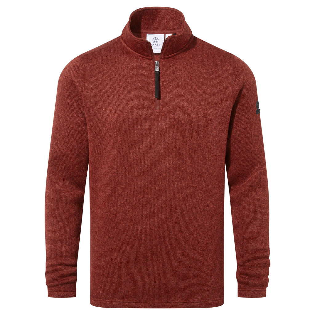 Pearson Mens Knitlook Quarter Zip Fleece - Clay Marl - Image 9