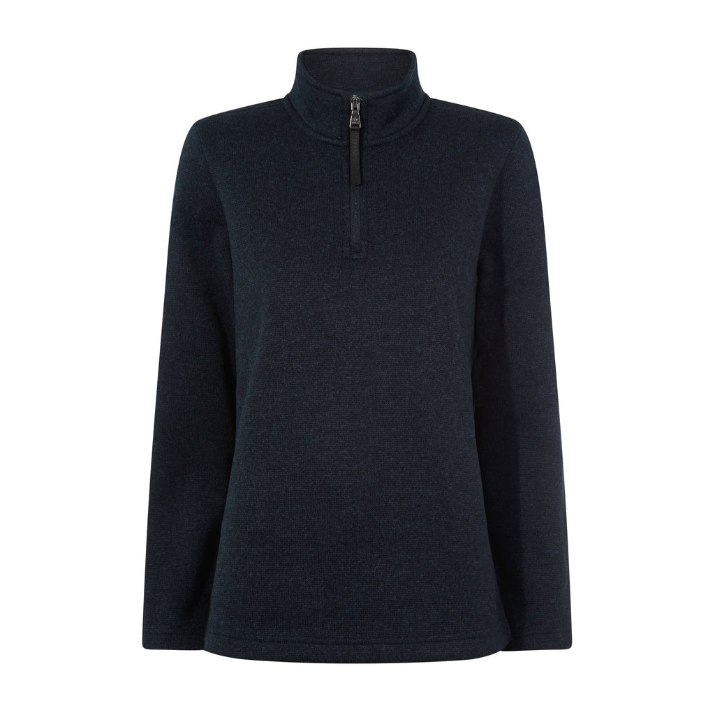 Pearson Womens Knitlook Quarter Zip Fleece - Dark Indigo Marl - Image 8