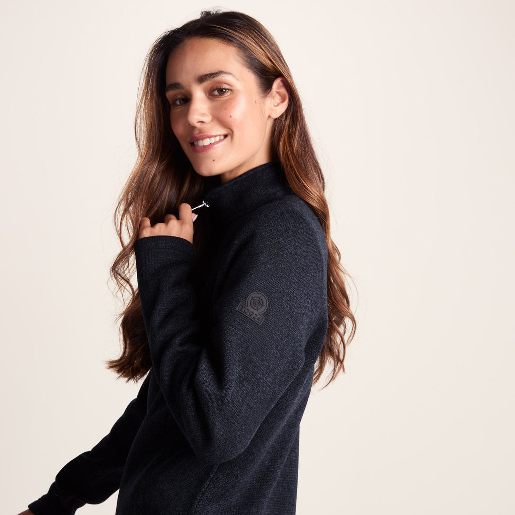 Pearson Womens Knitlook Quarter Zip Fleece - Dark Indigo Marl - Image 6