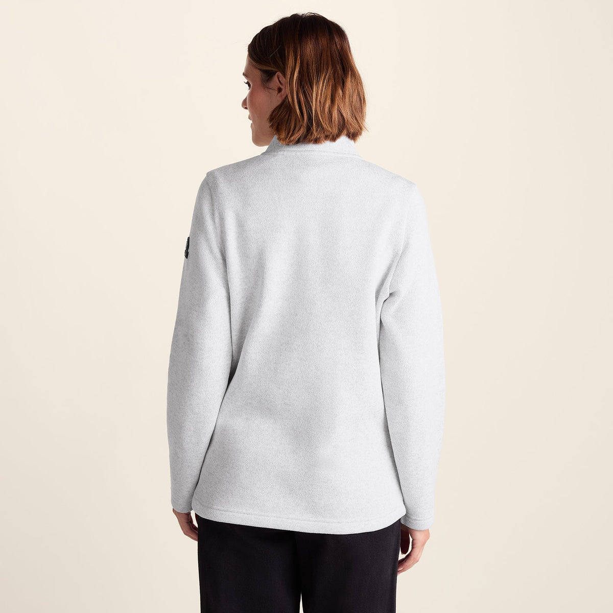 Pearson Womens Knitlook Fleece Zipneck - Light Grey Melange - Image 3