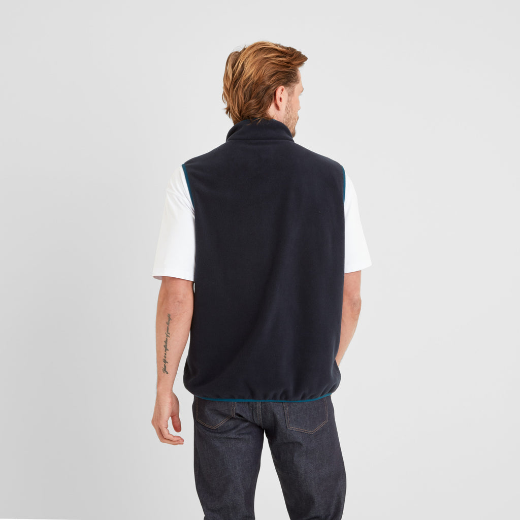 Pensford Mens Microfleece Gilet - Dark Indigo/Petrol Green - Image 3