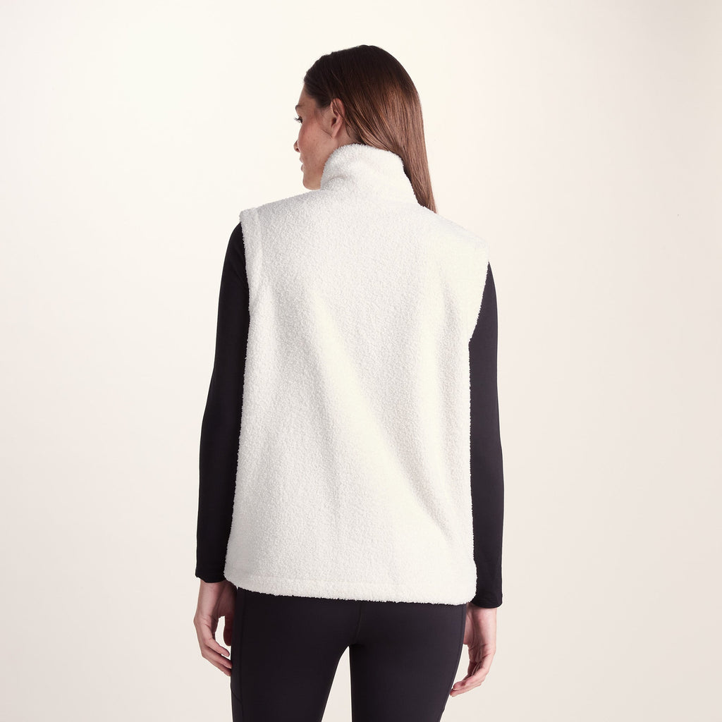 Peyton Womens Relaxed Fit Sherpa Fleece Gilet - Vanilla - Image 3