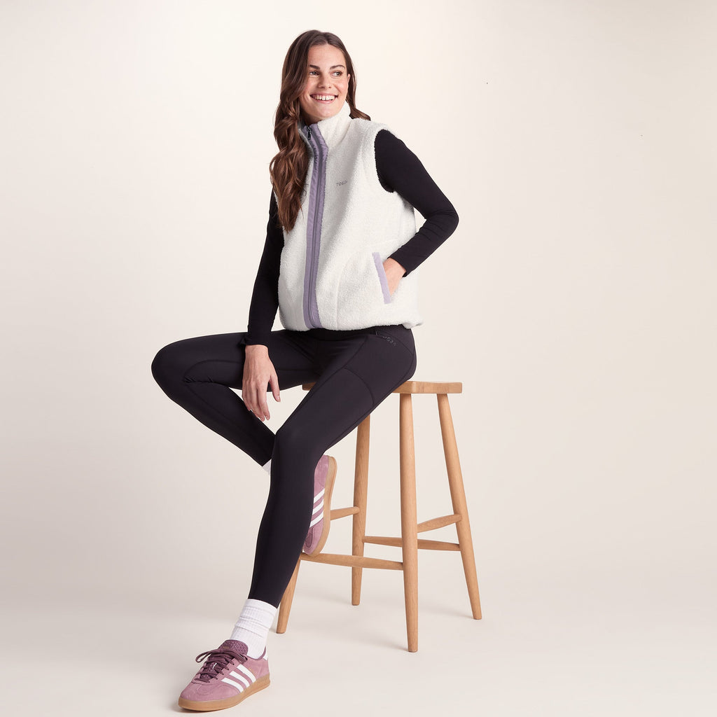Peyton Womens Relaxed Fit Sherpa Fleece Gilet - Vanilla - Image 4