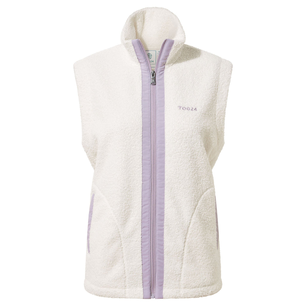 Peyton Womens Relaxed Fit Sherpa Fleece Gilet - Vanilla - Image 7