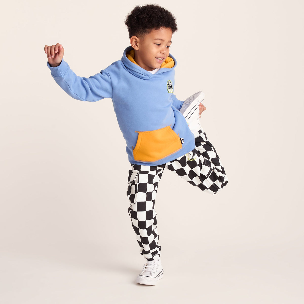 Polypay Kids Shaun the Sheep Sweat Pant - Black Woolly Checkerboard - Image 5