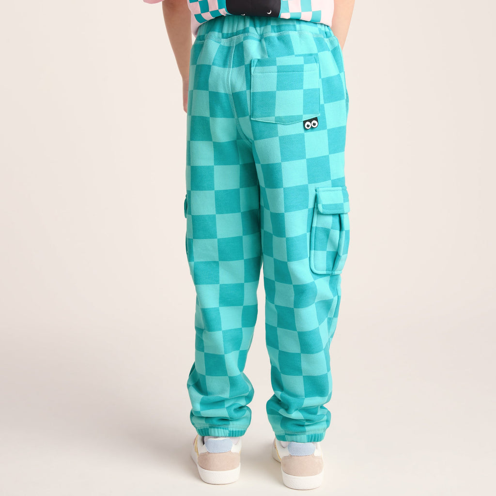 Polypay Kids Shaun the Sheep Sweat Pant - Spearmint/Bubblegum Checkerboard - Image 3
