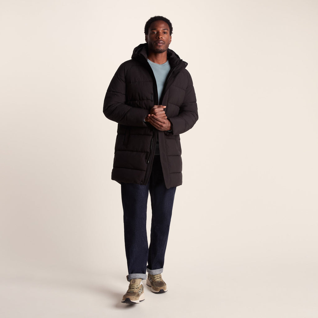 Preece Mens Long Shower Resistant Insulated Jacket - Black - Image 5
