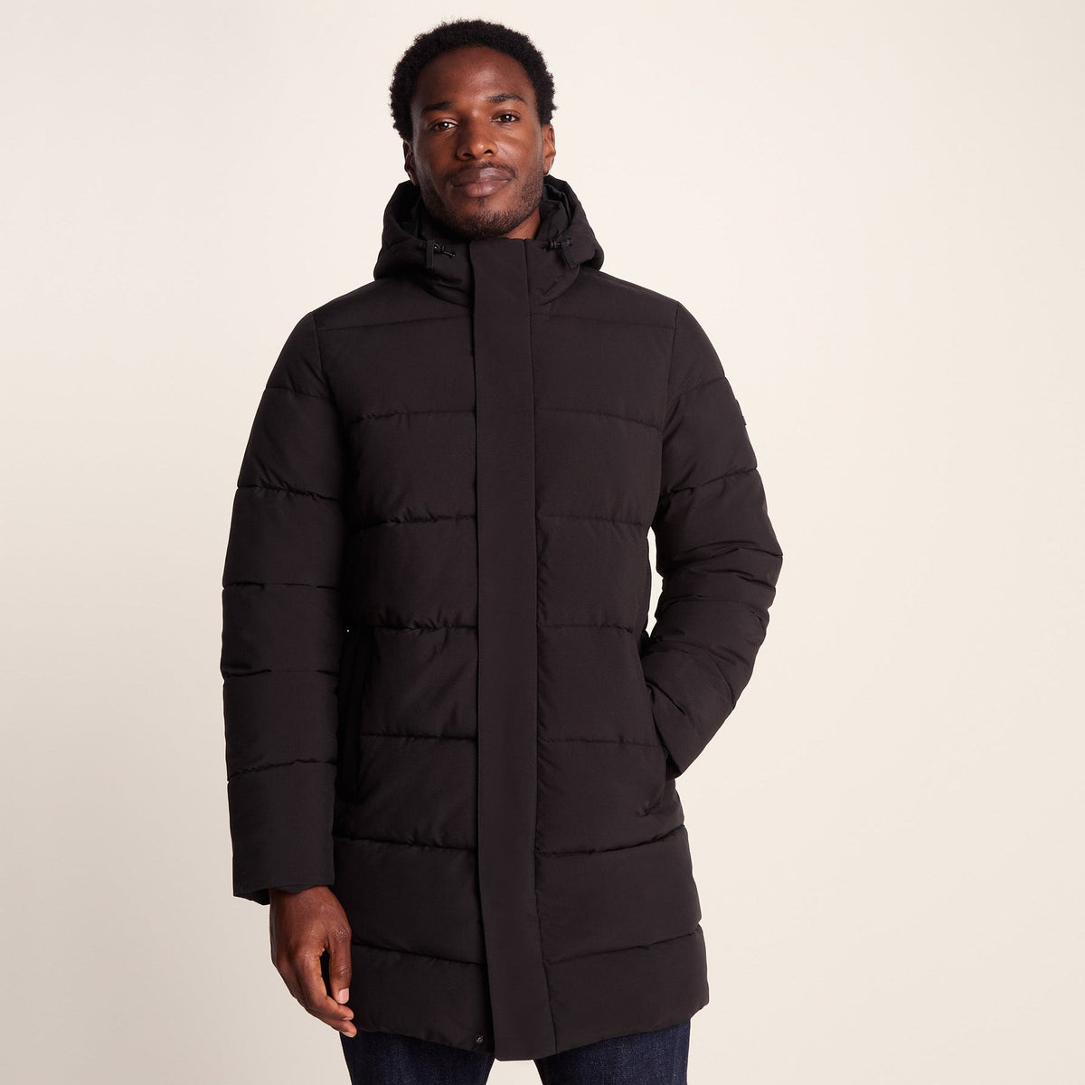 Preece Mens Long Shower Resistant Insulated Jacket - Black - Image 2