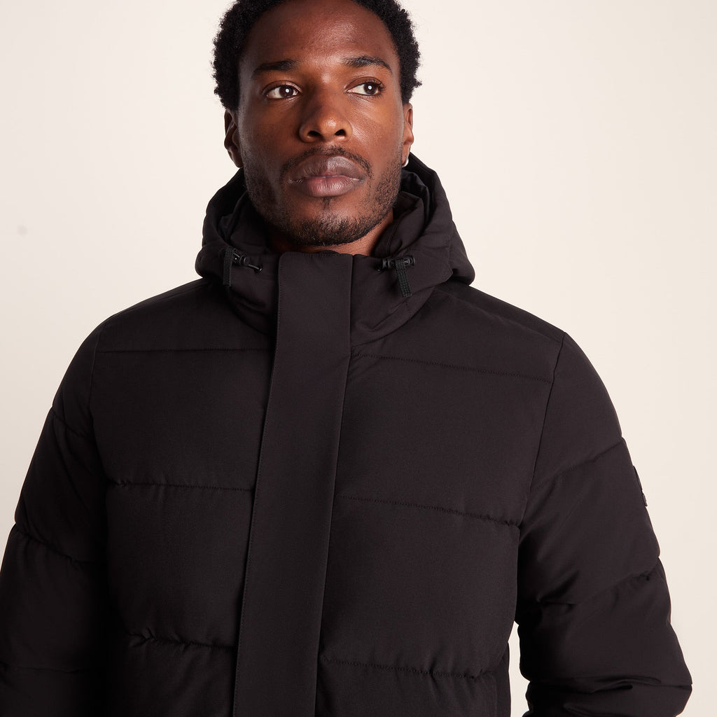 Preece Mens Long Shower Resistant Insulated Jacket - Black - Image 6