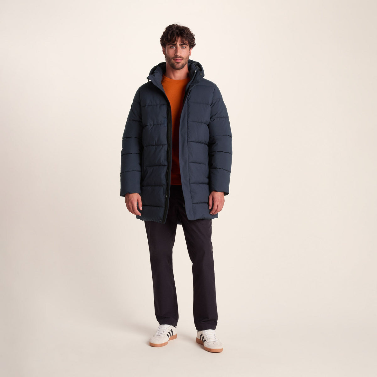 Preece Mens Long Shower Resistant Insulated Jacket - Dark Indigo - Image 3