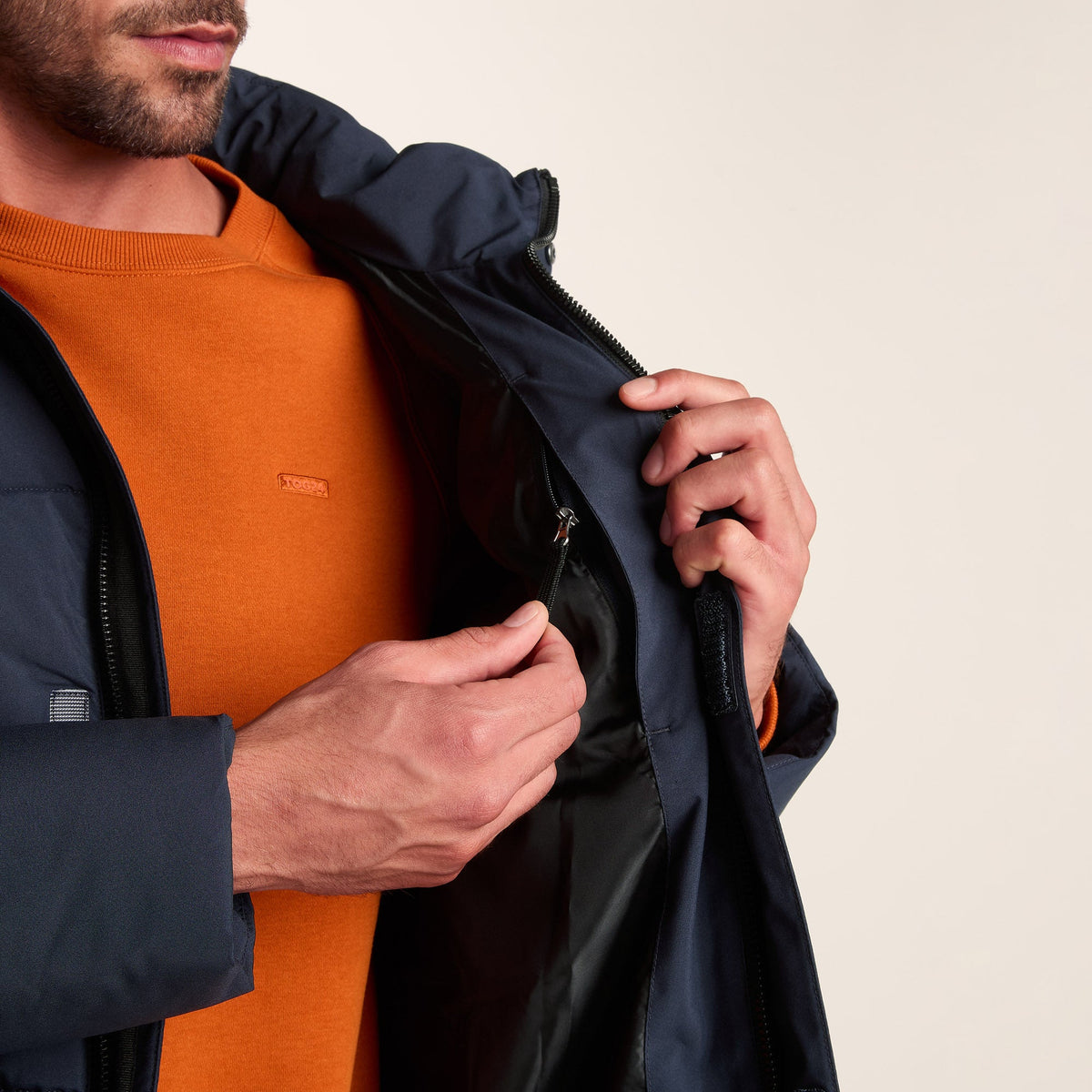 Preece Mens Long Shower Resistant Insulated Jacket - Dark Indigo - Image 9