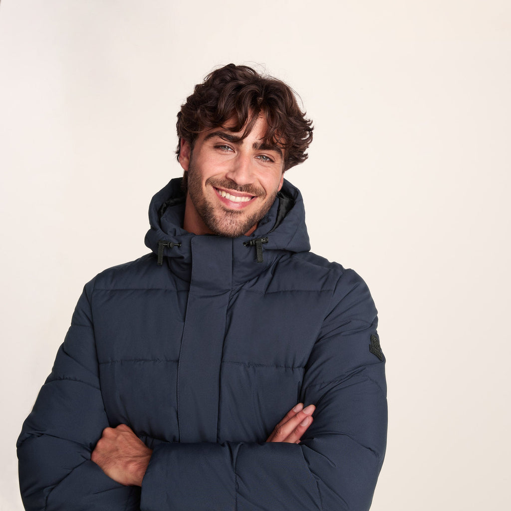 Preece Mens Long Shower Resistant Insulated Jacket - Dark Indigo - Image 4