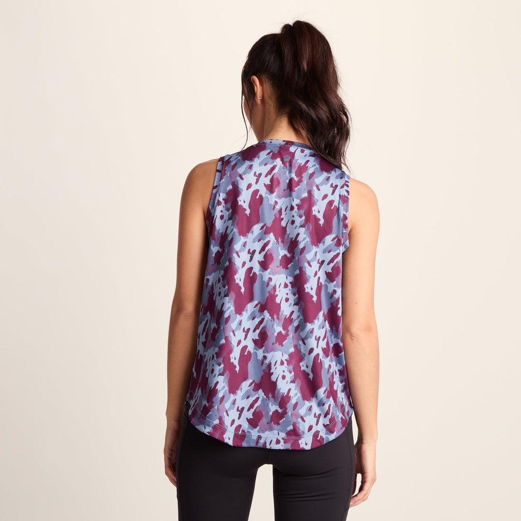 Quinn Womens Performance Vest - Smokey Blue Print - Image 4
