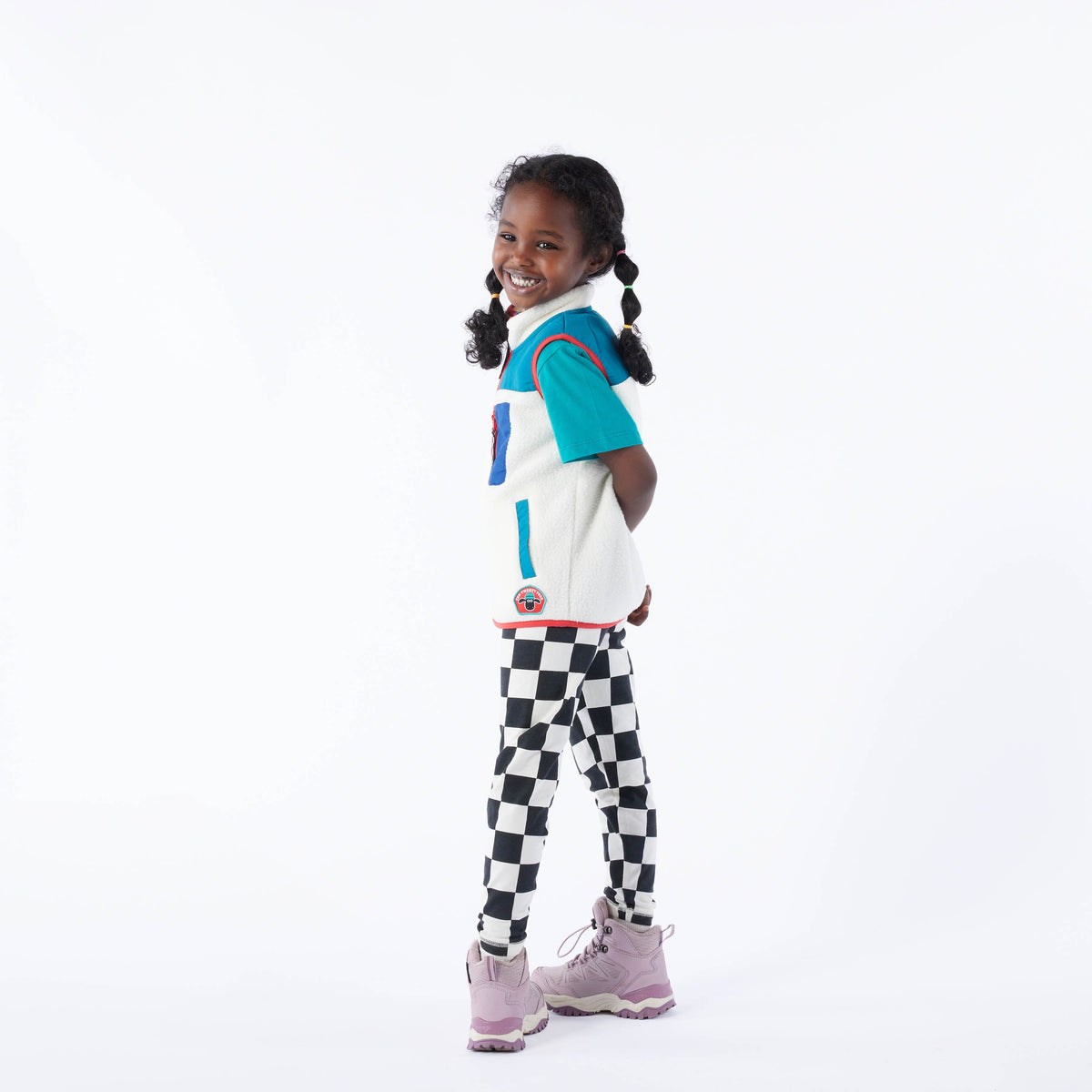 Racka Kids Shaun the Sheep Legging - Black Woolly Checkerboard - Image 2
