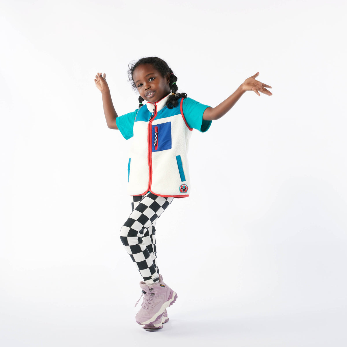 Racka Kids Shaun the Sheep Legging - Black Woolly Checkerboard - Image 5