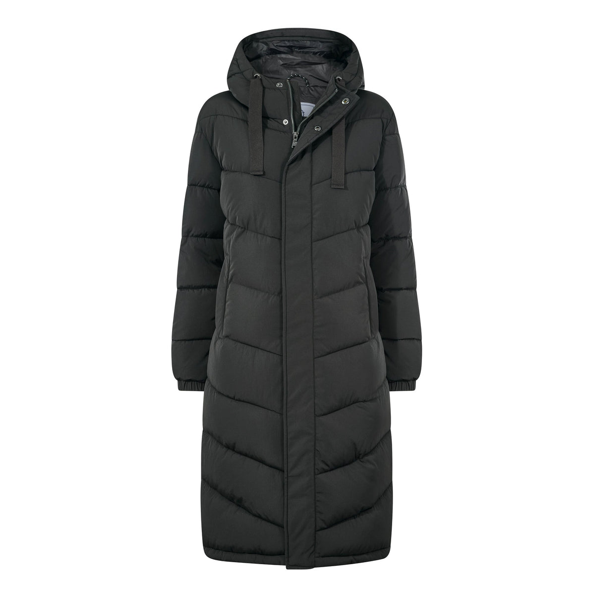 Raleigh Womens Long Insulated Jacket - Washed Black - Image 11