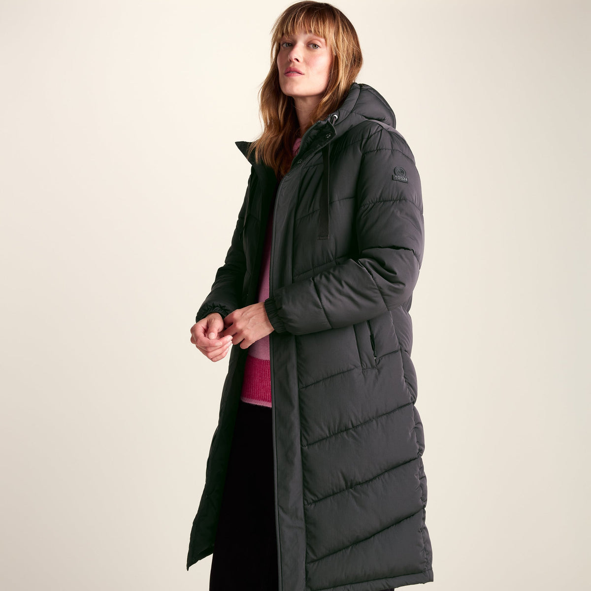 Raleigh Womens Long Insulated Jacket - Washed Black - Image 3