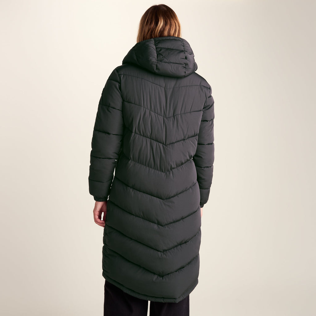 Raleigh Womens Long Insulated Jacket - Washed Black - Image 5