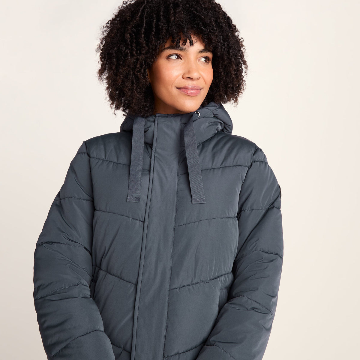 Raleigh Womens Long Insulated Jacket - Washed Blue - Image 7