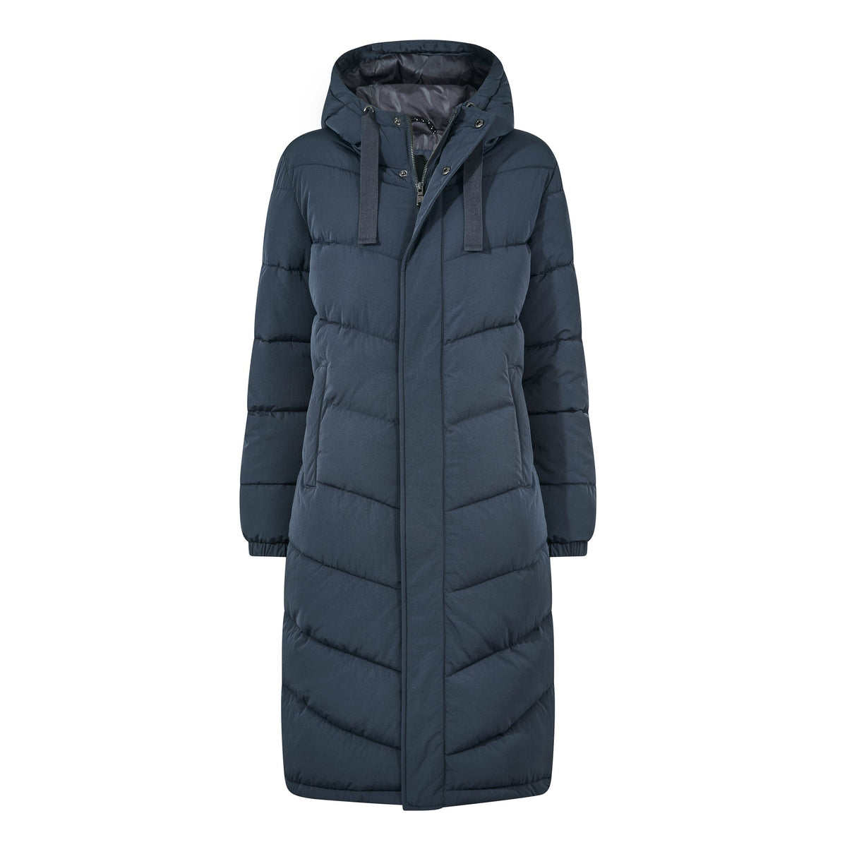 Raleigh Womens Long Insulated Jacket - Washed Blue - Image 9