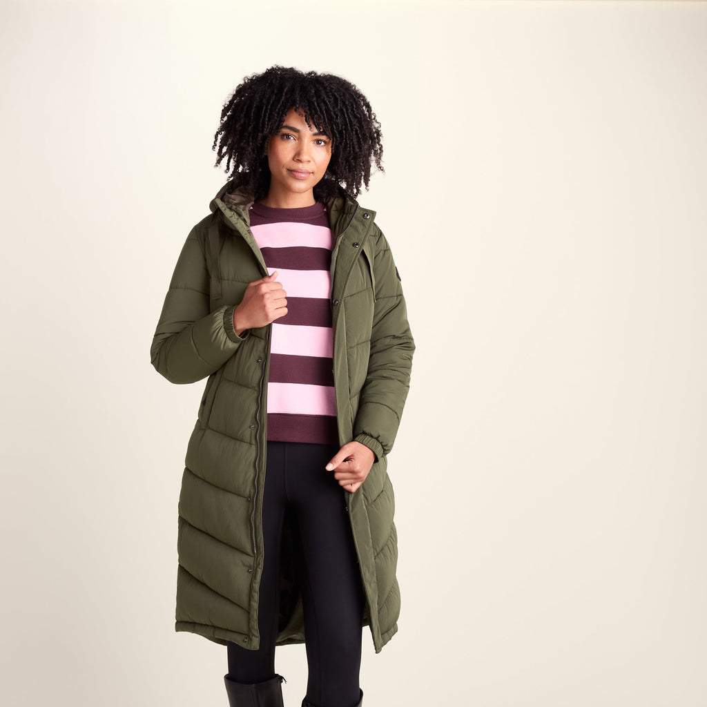 Raleigh Womens Long Insulated Jacket - Khaki - Image 3