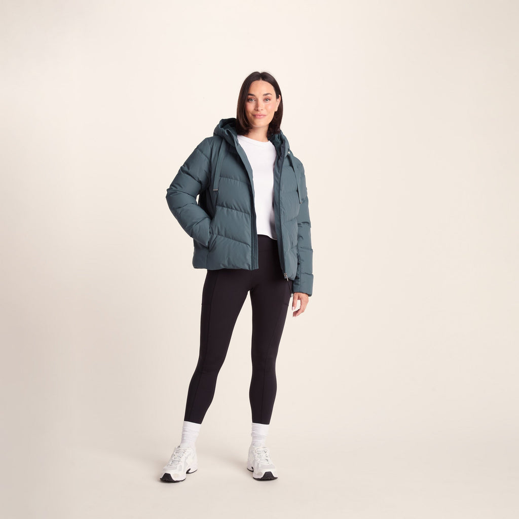 Raleigh Luxe Womens Shower Resistant Down Insulated Jacket - Graphite - Image 3