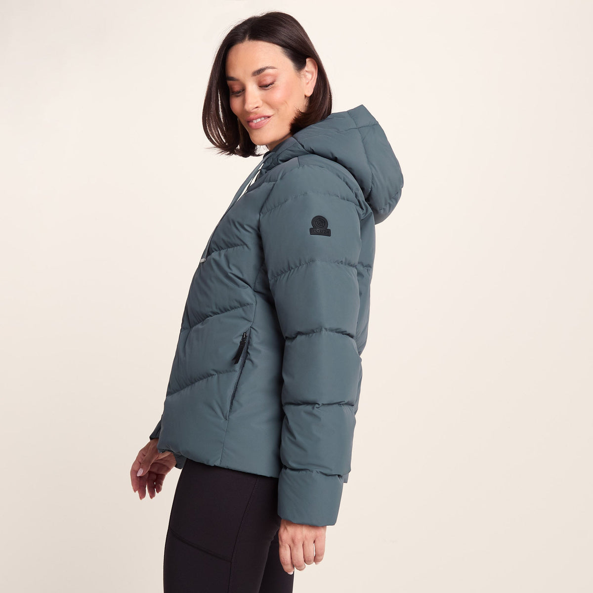 Raleigh Luxe Womens Shower Resistant Down Insulated Jacket - Graphite - Image 7