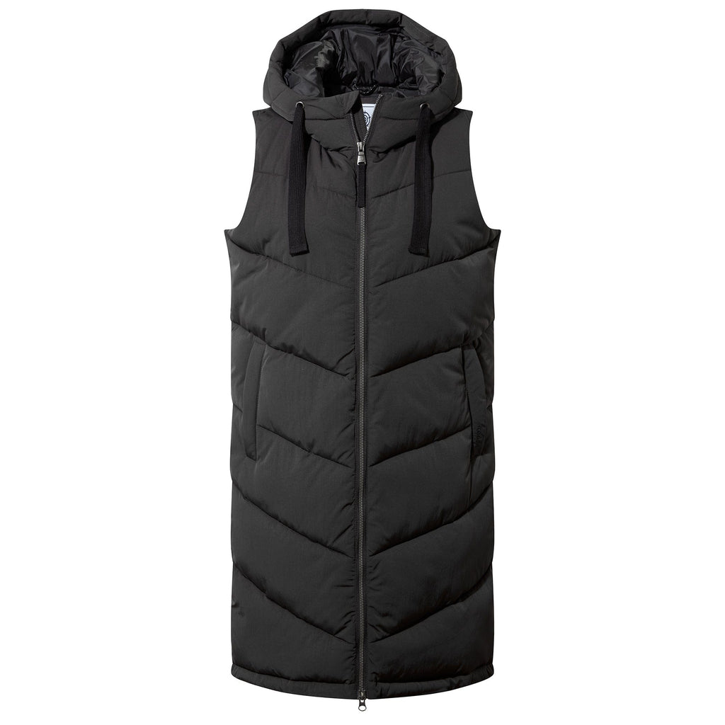 Ranskill Womens Long Insulated Gilet - Washed Black - Image 7