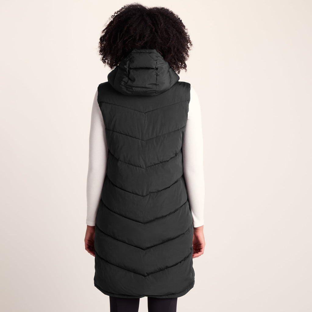 Ranskill Womens Long Insulated Gilet - Washed Black - Image 4