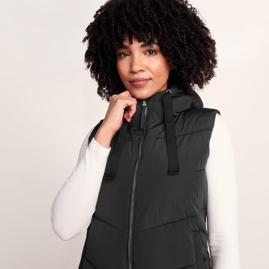 Ranskill Womens Long Insulated Gilet - Washed Black - Image 5