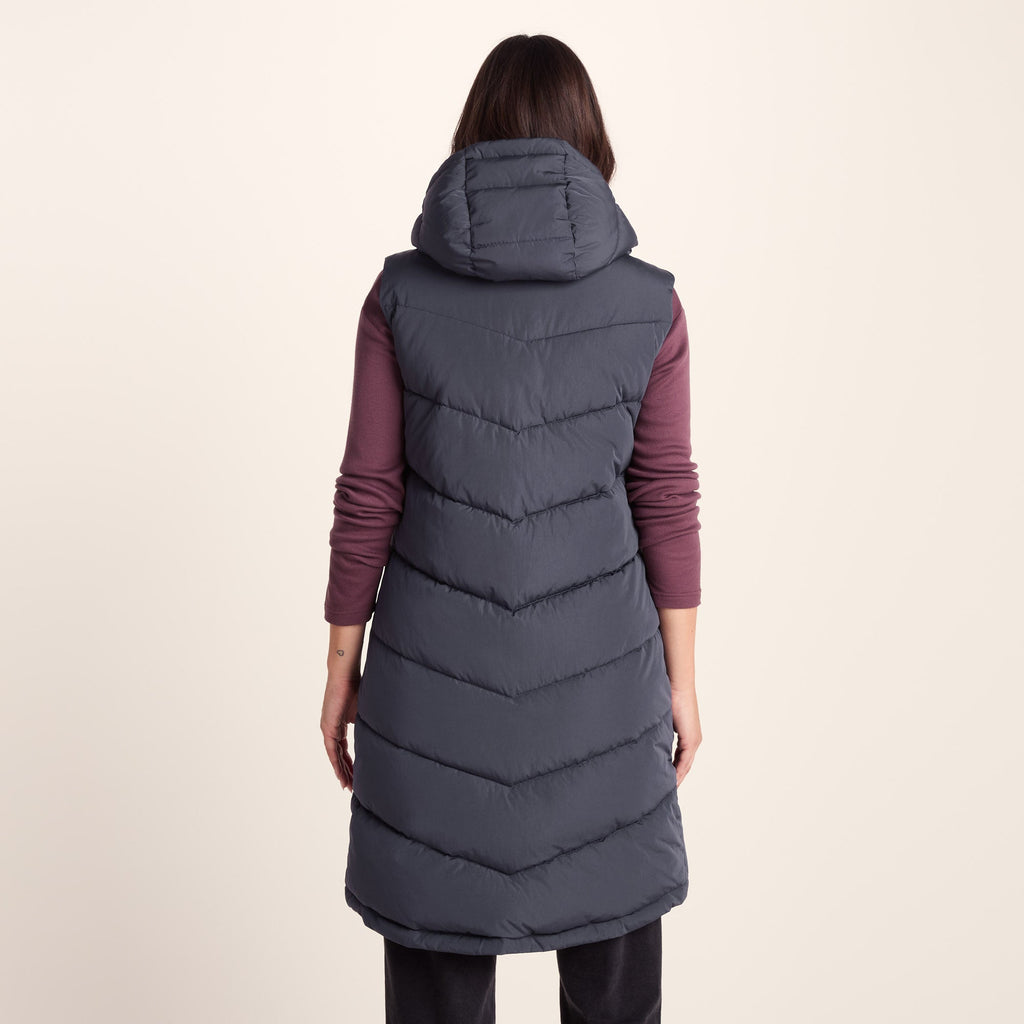 Ranskill Womens Long Insulated Gilet - Washed Blue - Image 3