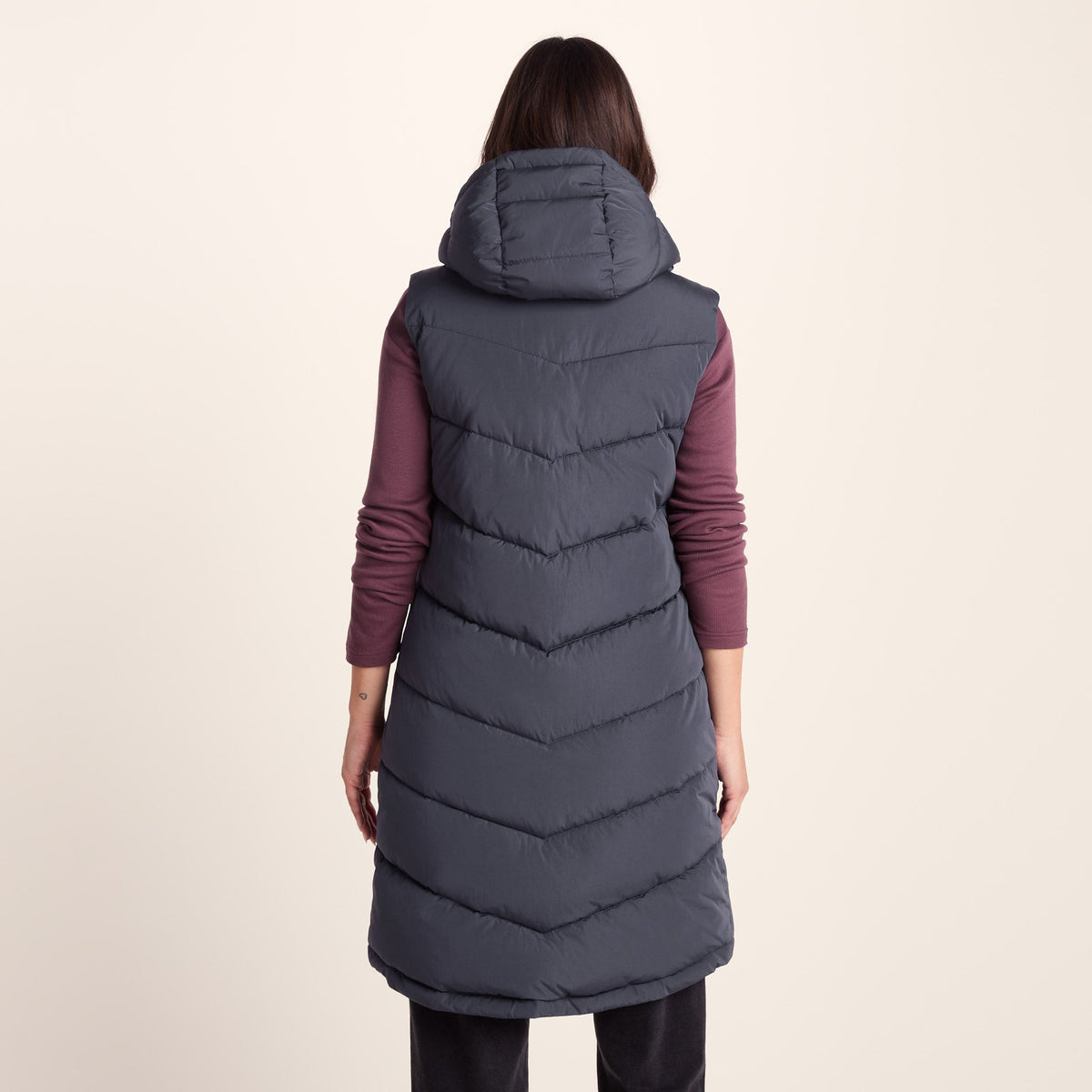 Ranskill Womens Long Insulated Gilet - Washed Blue - Image 3