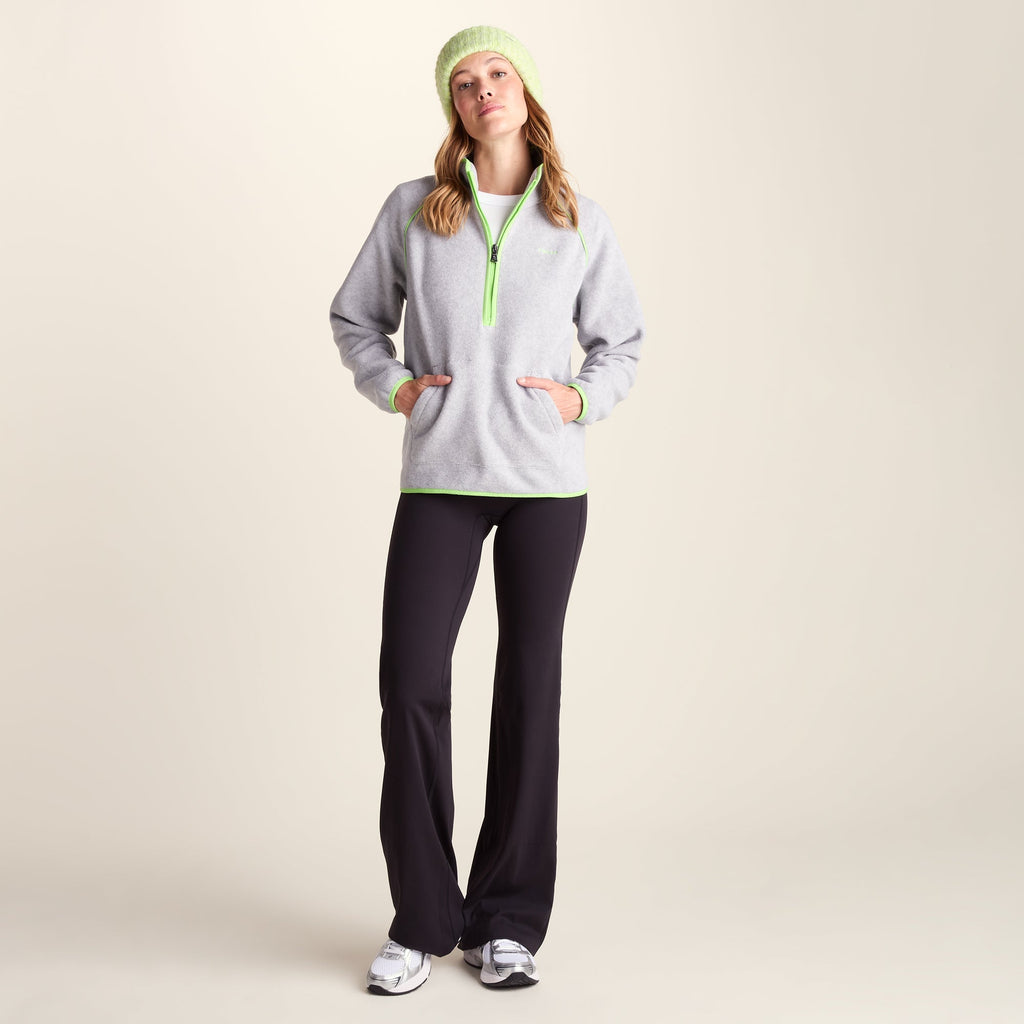 Rawson Womens Relaxed Fit Microfleece Zip Neck - Grey Melange - Image 2