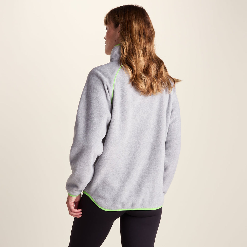 Rawson Womens Relaxed Fit Microfleece Zip Neck - Grey Melange - Image 3