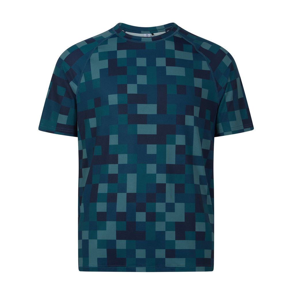 Rayan Mens Performance T-Shirt - Inky Blue Pixel Print - Image 6