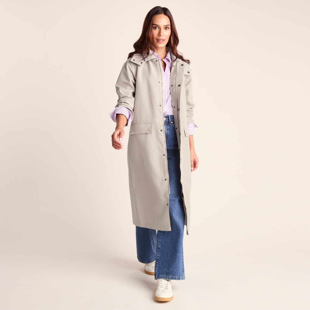 Remi Womens Classic Waterproof Car Coat - Cool Beige - Image 4